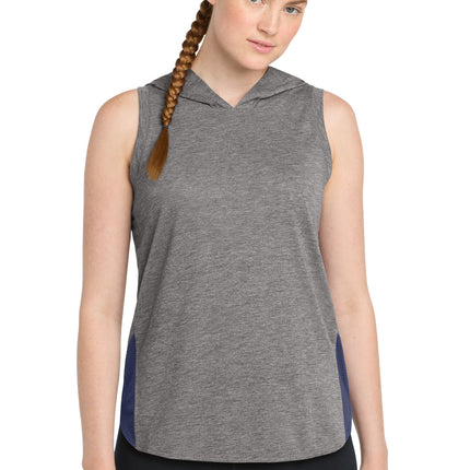 Sport-Tek  ®  Women's PosiCharge  ®  Tri-Blend Wicking Draft Hoodie Tank. LST410