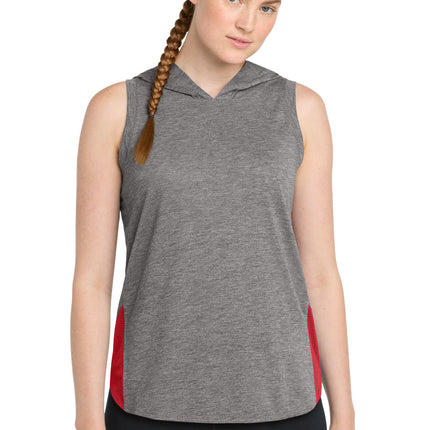Sport-Tek  ®  Women's PosiCharge  ®  Tri-Blend Wicking Draft Hoodie Tank. LST410