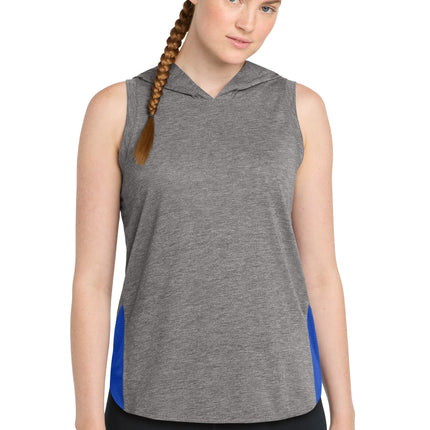 Sport-Tek  ®  Women's PosiCharge  ®  Tri-Blend Wicking Draft Hoodie Tank. LST410