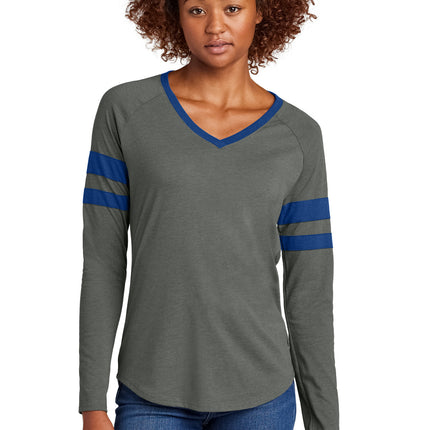 Sport-Tek ®  Women's Halftime Stripe Long Sleeve V-Neck Tee LST6043