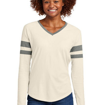 Sport-Tek ®  Women's Halftime Stripe Long Sleeve V-Neck Tee LST6043