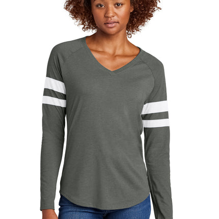 Sport-Tek ®  Women's Halftime Stripe Long Sleeve V-Neck Tee LST6043
