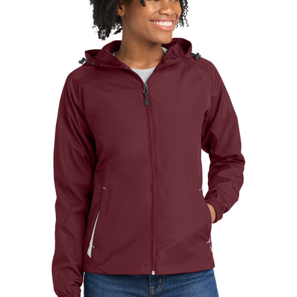 Sport-Tek ®  Women's Colorblock Hooded Raglan Jacket. LST76