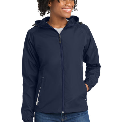 Sport-Tek ®  Women's Colorblock Hooded Raglan Jacket. LST76