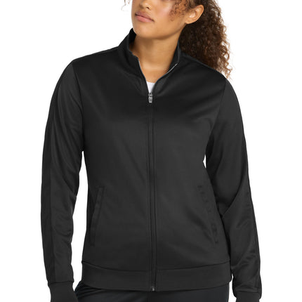 Sport-Tek  ®  Ladies Tricot Sleeve Stripe Track Jacket. LST94