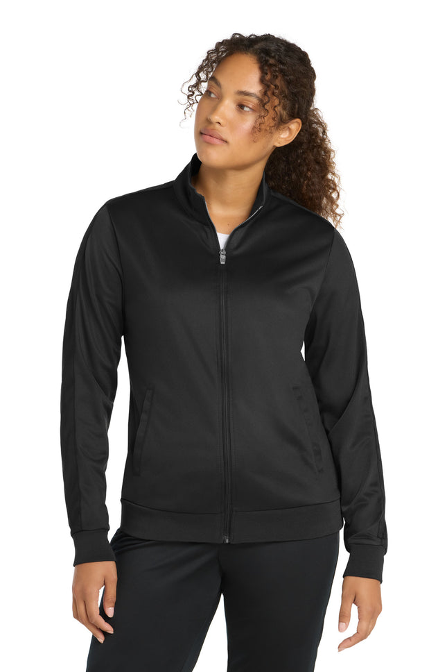 Sport-Tek  ®  Ladies Tricot Sleeve Stripe Track Jacket. LST94