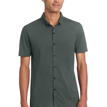 Mercer+Mettle ®  Stretch Pique Full-Button Polo MM1006