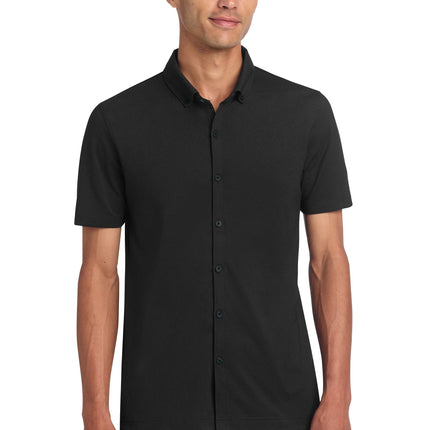 Mercer+Mettle ®  Stretch Pique Full-Button Polo MM1006