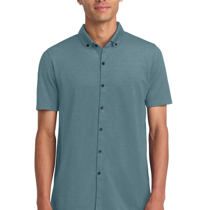 Mercer+Mettle ®  Stretch Pique Full-Button Polo MM1006