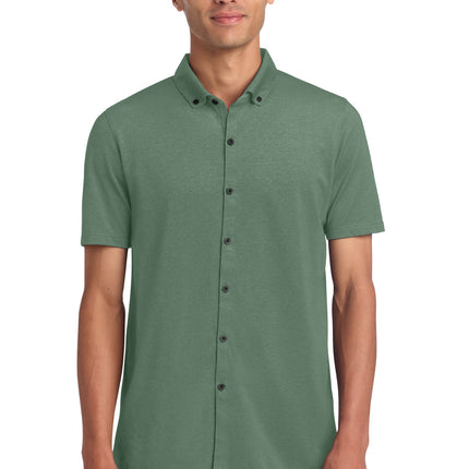 Mercer+Mettle ®  Stretch Pique Full-Button Polo MM1006
