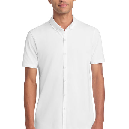 Mercer+Mettle ®  Stretch Pique Full-Button Polo MM1006