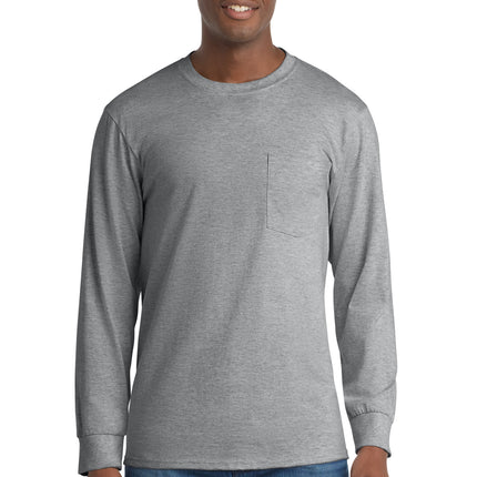 Port & Co ™  Tall Long Sleeve Essential Pocket Tee. PC61LSPT
