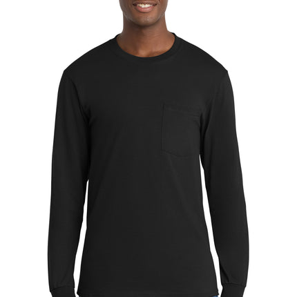 Port & Co ™  Tall Long Sleeve Essential Pocket Tee. PC61LSPT