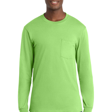 Port & Co ™  Tall Long Sleeve Essential Pocket Tee. PC61LSPT