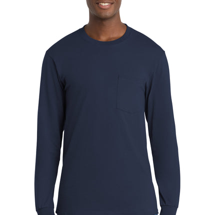 Port & Co ™  Tall Long Sleeve Essential Pocket Tee. PC61LSPT