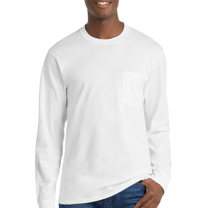 Port & Co ™  Tall Long Sleeve Essential Pocket Tee. PC61LSPT