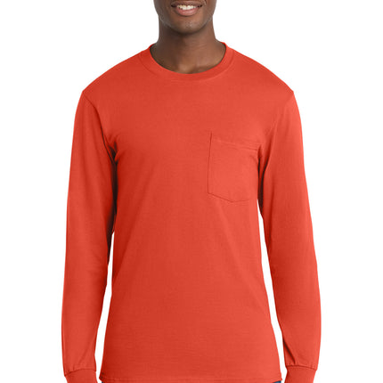 Port & Co ™  Long Sleeve Essential Pocket Tee.  PC61LSP