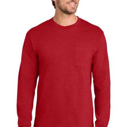 Port & Co ™  Tall Long Sleeve Essential Pocket Tee. PC61LSPT