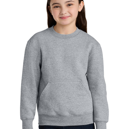 Port & Co ™  Youth Core Fleece Crewneck Pocket Sweatshirt PC78YPKT