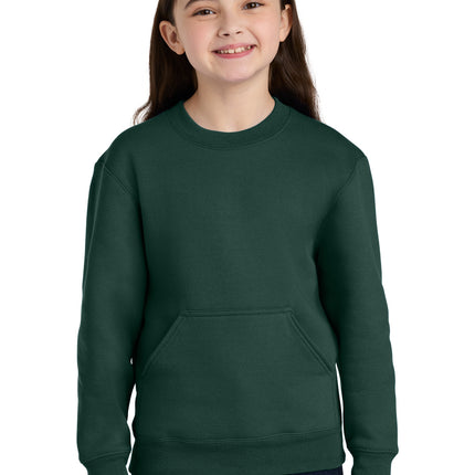 Port & Co ™  Youth Core Fleece Crewneck Pocket Sweatshirt PC78YPKT