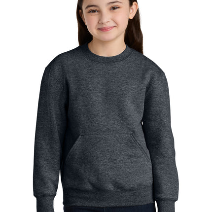 Port & Co ™  Youth Core Fleece Crewneck Pocket Sweatshirt PC78YPKT