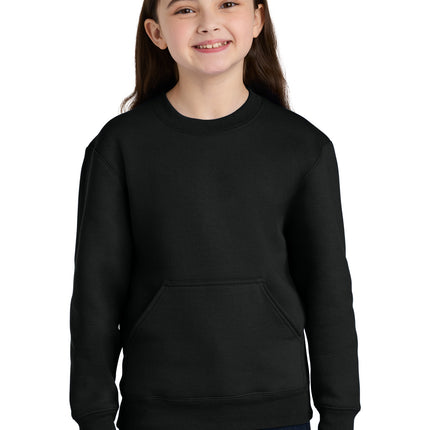 Port & Co ™  Youth Core Fleece Crewneck Pocket Sweatshirt PC78YPKT