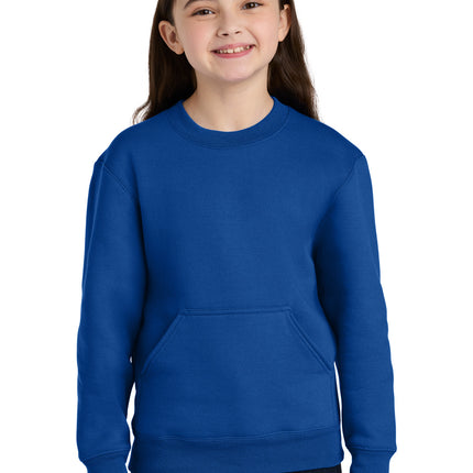 Port & Co ™  Youth Core Fleece Crewneck Pocket Sweatshirt PC78YPKT