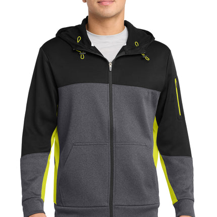 Sport-Tek ®  Tech Fleece Colorblock Full-Zip Hooded Jacket. ST245