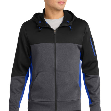 Sport-Tek ®  Tech Fleece Colorblock Full-Zip Hooded Jacket. ST245