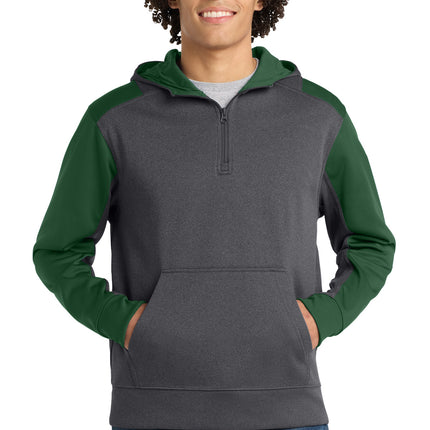 Sport-Tek ®   Tech Fleece Colorblock 1/4-Zip Hooded Sweatshirt. ST249
