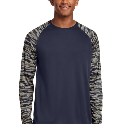 Sport-Tek ®  Drift Camo Colorblock Long Sleeve Tee ST376LS
