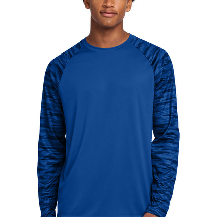 Sport-Tek ®  Drift Camo Colorblock Long Sleeve Tee ST376LS
