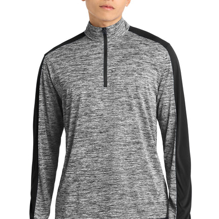 Sport-Tek ®  PosiCharge ®  Electric Heather Colorblock 1/4-Zip Pullover. ST397