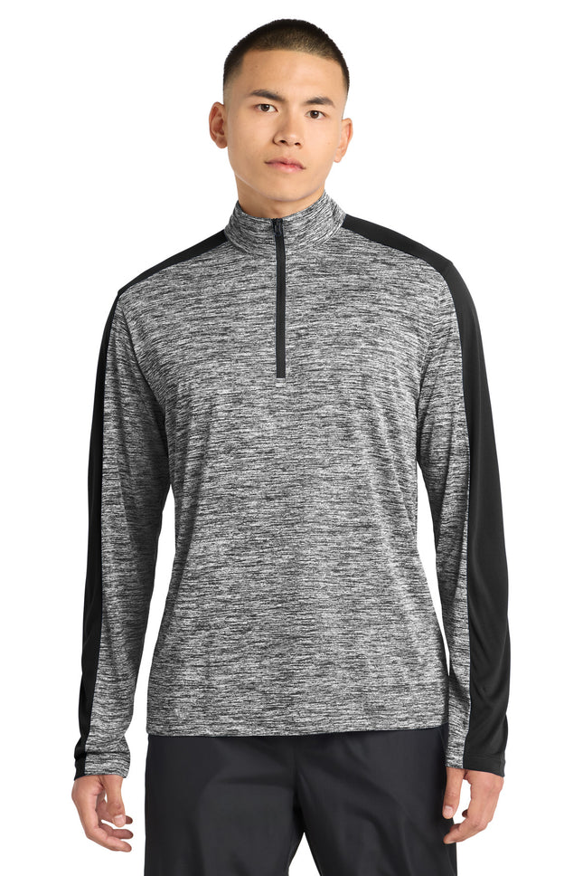 Sport-Tek ®  PosiCharge ®  Electric Heather Colorblock 1/4-Zip Pullover. ST397