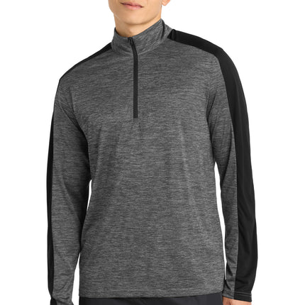 Sport-Tek ®  PosiCharge ®  Electric Heather Colorblock 1/4-Zip Pullover. ST397