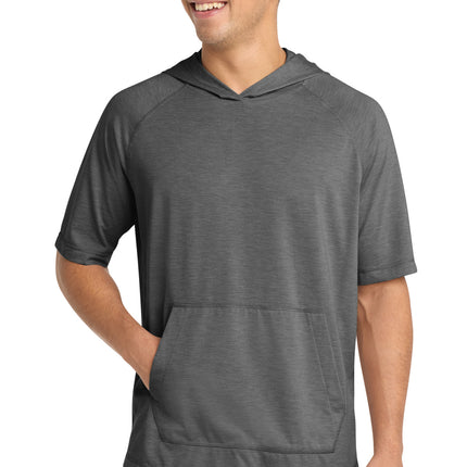 Sport-Tek  ®  PosiCharge  ®  Tri-Blend Wicking Short Sleeve Hoodie. ST404