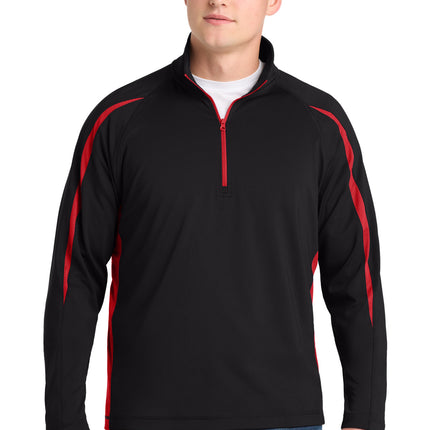 Sport-Tek ®  Sport-Wick ®  Stretch 1/4-Zip Colorblock Pullover. ST851