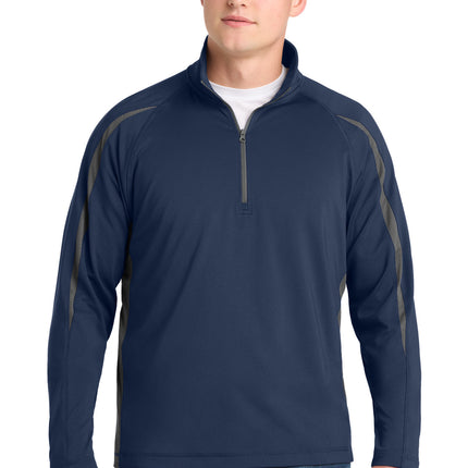 Sport-Tek ®  Sport-Wick ®  Stretch 1/4-Zip Colorblock Pullover. ST851