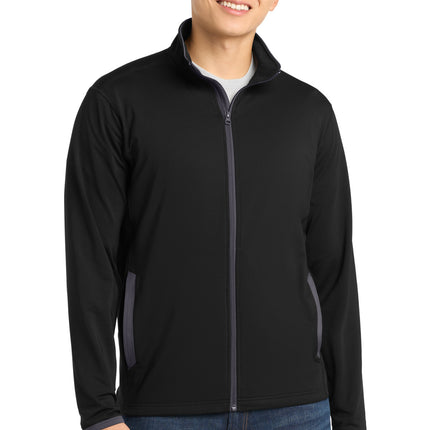 Sport-Tek ®  Sport-Wick ®  Stretch Contrast Full-Zip Jacket.  ST853