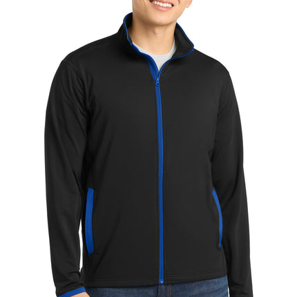 Sport-Tek ®  Sport-Wick ®  Stretch Contrast Full-Zip Jacket.  ST853