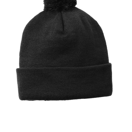 Sport-Tek  ®  Solid Pom Pom Beanie. STC37