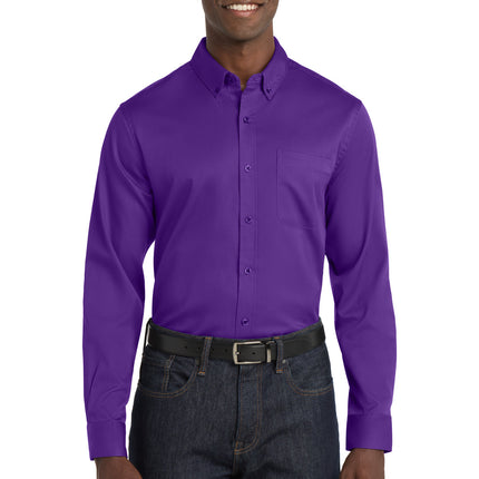 Port Authority ®  Long Sleeve SuperPro React ™  Twill Shirt. W808