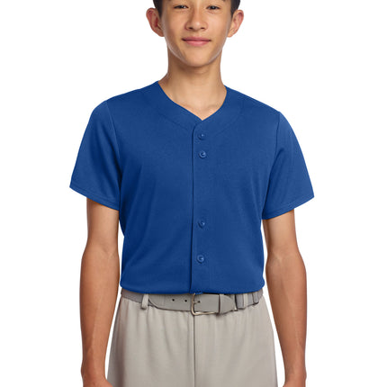 Sport-Tek ®  Youth PosiCharge ®  Tough Mesh Full-Button Jersey YST220