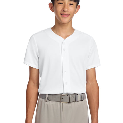 Sport-Tek ®  Youth PosiCharge ®  Tough Mesh Full-Button Jersey YST220