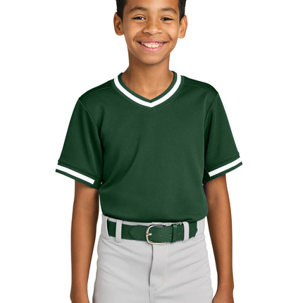 Sport-Tek ®  Youth Tough Mesh V-Neck Baseball Jersey YST221