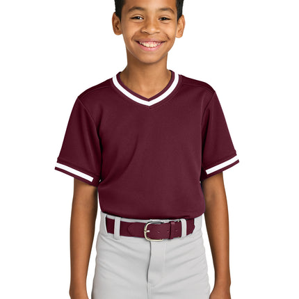 Sport-Tek ®  Youth Tough Mesh V-Neck Baseball Jersey YST221