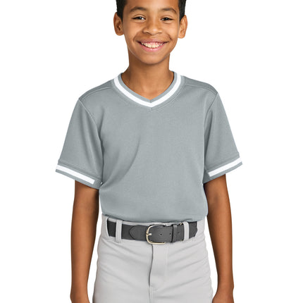 Sport-Tek ®  Youth Tough Mesh V-Neck Baseball Jersey YST221