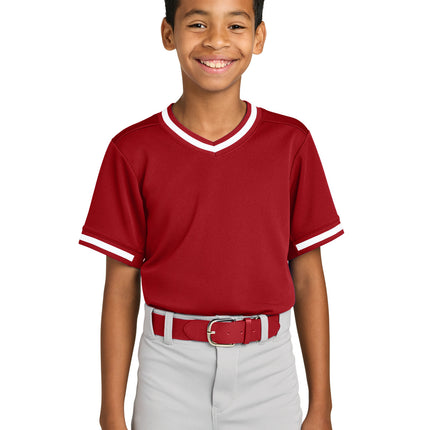 Sport-Tek ®  Youth Tough Mesh V-Neck Baseball Jersey YST221