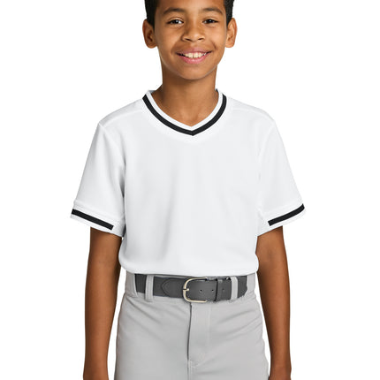 Sport-Tek ®  Youth Tough Mesh V-Neck Baseball Jersey YST221