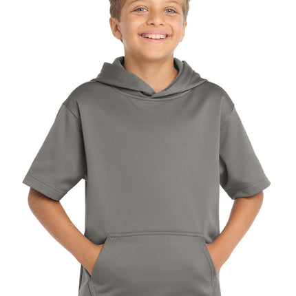 Sport-Tek  ®  Youth Sport-Wick  ®  Fleece Short Sleeve Hooded Pullover. YST251